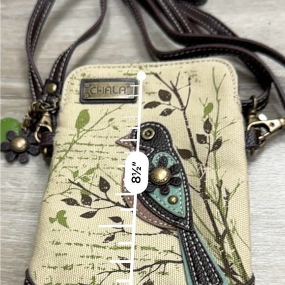 CHALA Safari Collection Canvas Bird Cell Phone Crossbody Purse - Picture 7 of 8